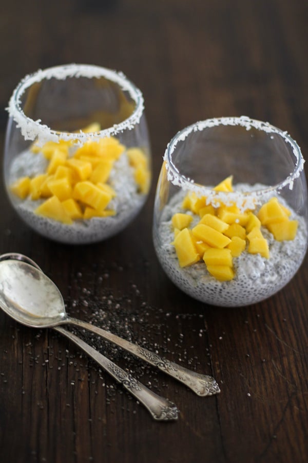 Coconut Chia Seed Pudding with Mango - dairy-free, sugar-free, gluten-free and paleo friendly! | https://www.theroastedroot.net