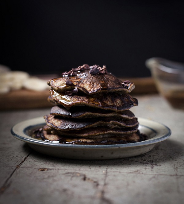 Banana Buckwheat Pancakes with Cacao Nibs from Reclaiming Provincial