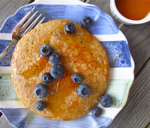 Flourless Blender Pancakes with Blueberries from Gluten Free Blondie