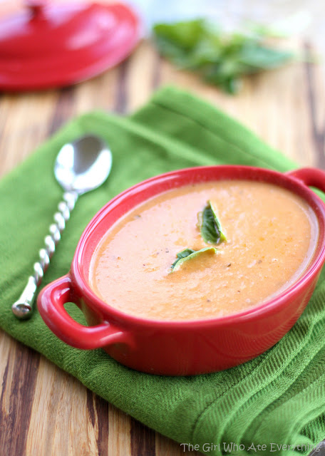 Slow Cooker Tomato Basil Soup from The Girl Who Ate Everything