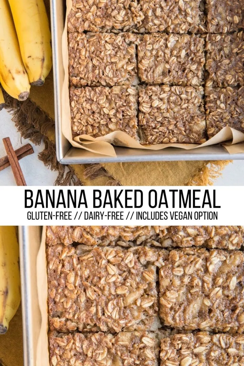 Pinterest collage for banana bread baked oatmeal