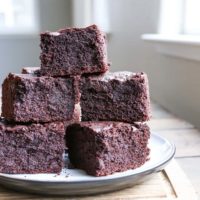 Gluten-Free Rice Flour Brownies - a rich and decadent treat sweetened with pure maple syrup and made with rice flour