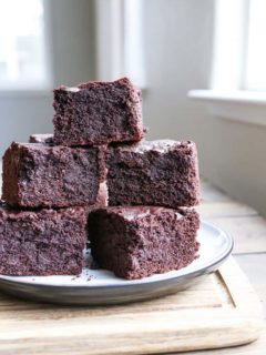 Gluten-Free Rice Flour Brownies - a rich and decadent treat sweetened with pure maple syrup and made with rice flour