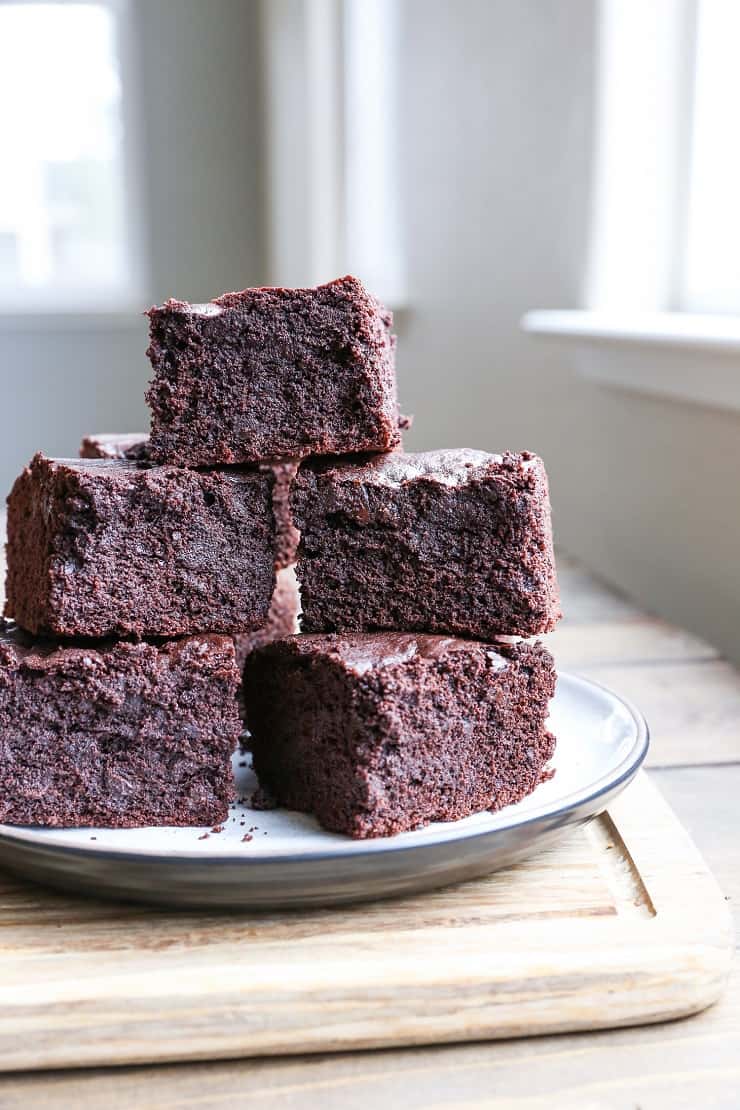 Gluten-Free Rice Flour Brownies - a rich and decadent treat sweetened with pure maple syrup and made with rice flour