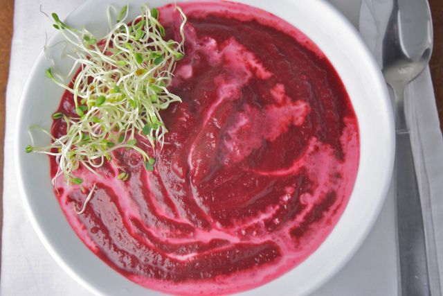 Beet Ginger Coconut Soup from Dishing up the Dirt