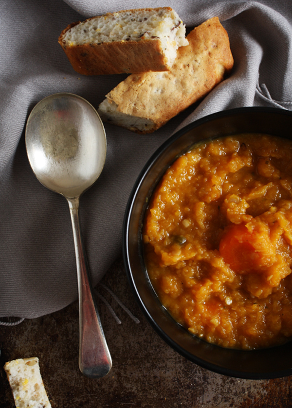 Carrot, Pumpkin, and Lentil Soup from The Gluten-Free Scallywag