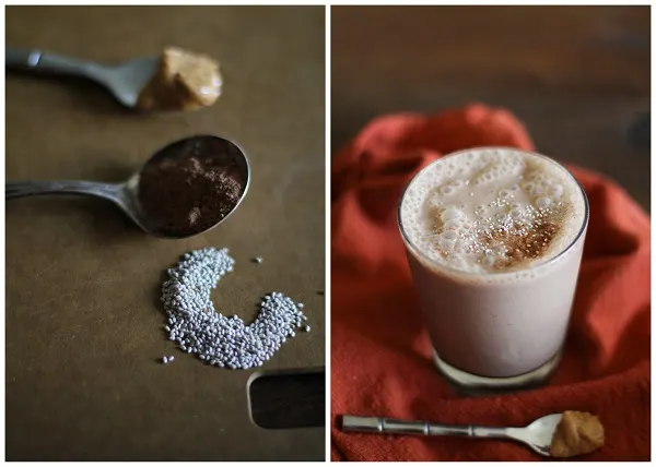 Chocolate Peanut Butter Chia Seed Smoothie | https://www.theroastedroot.net