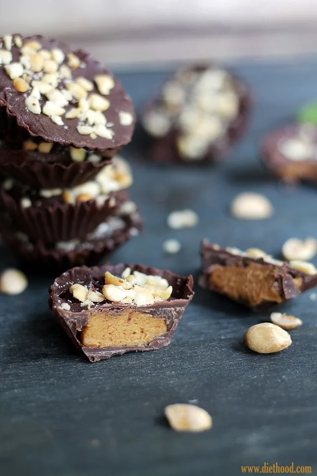 Chocolate Pumpkin Peanut Butter Cups from Diethood