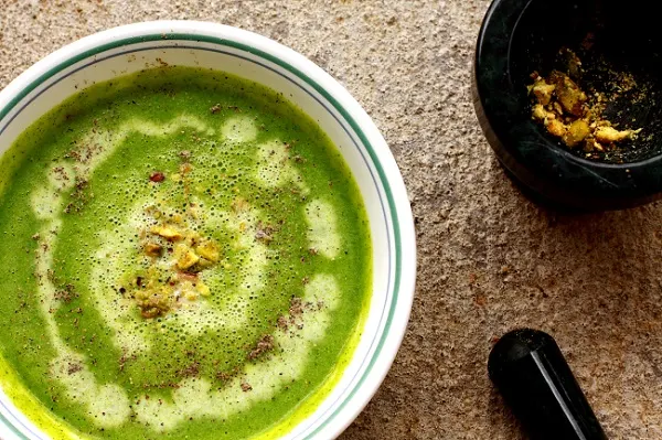 Creamy Healthy Broccoli Pea Soup from Anubhavati