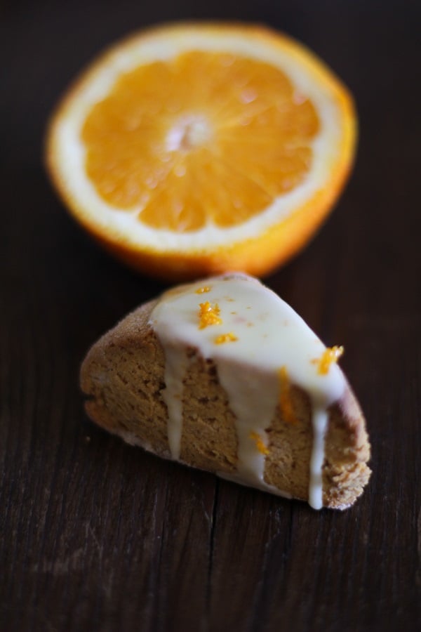 Gluten Free Sweet Potato Scones with Zesty Orange Glaze - - - > www.theroastedroot.net