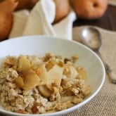 Caramelized Pear Oatmeal with golden raisins and walnuts - - - > www.theroastedroot.net