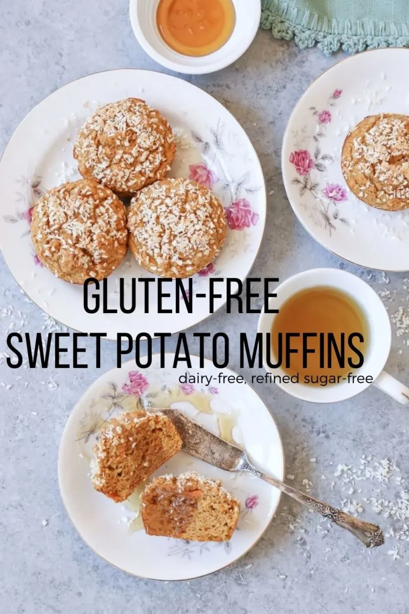 Gluten-Free Sweet Potato Muffins made dairy-free and refined sugar-free with coconut flour, rice flour, and pure maple syrup. Light, fluffy, and flavorful!