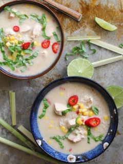 Thai Chicken Coconut Soup with Lemongrass