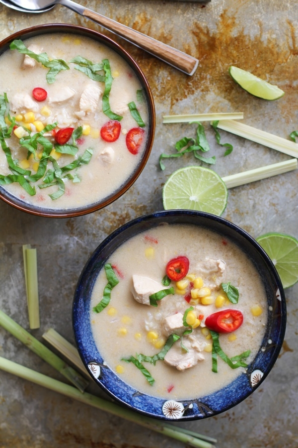 Thai Chicken Coconut Soup with Lemongrass
