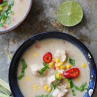 Thai Chicken Coconut Soup with Lemongrass