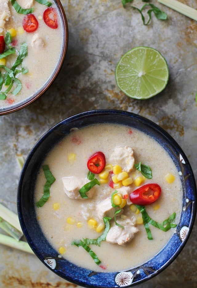 Thai Chicken Coconut Soup with Lemongrass 