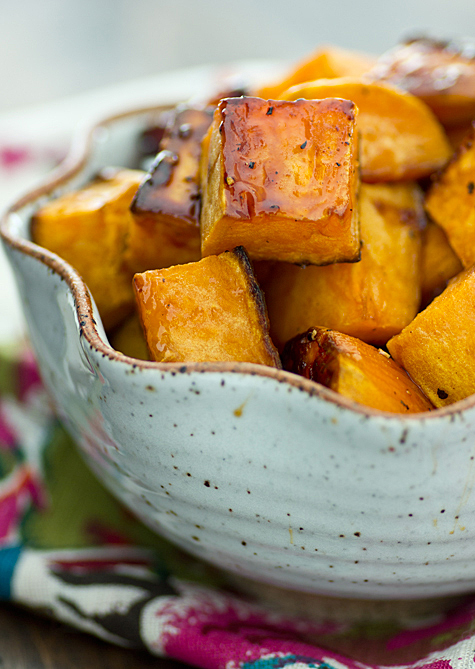 Apple Cider Glazed Sweet Potatoes from Oh My Veggies