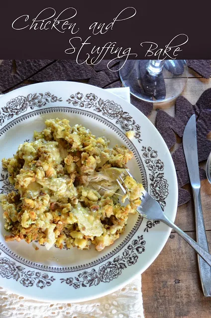 Chicken and Stuffing Bake using leftover stuffing from Anderson and Grant + 50 Thanksgiving Leftover Recipes