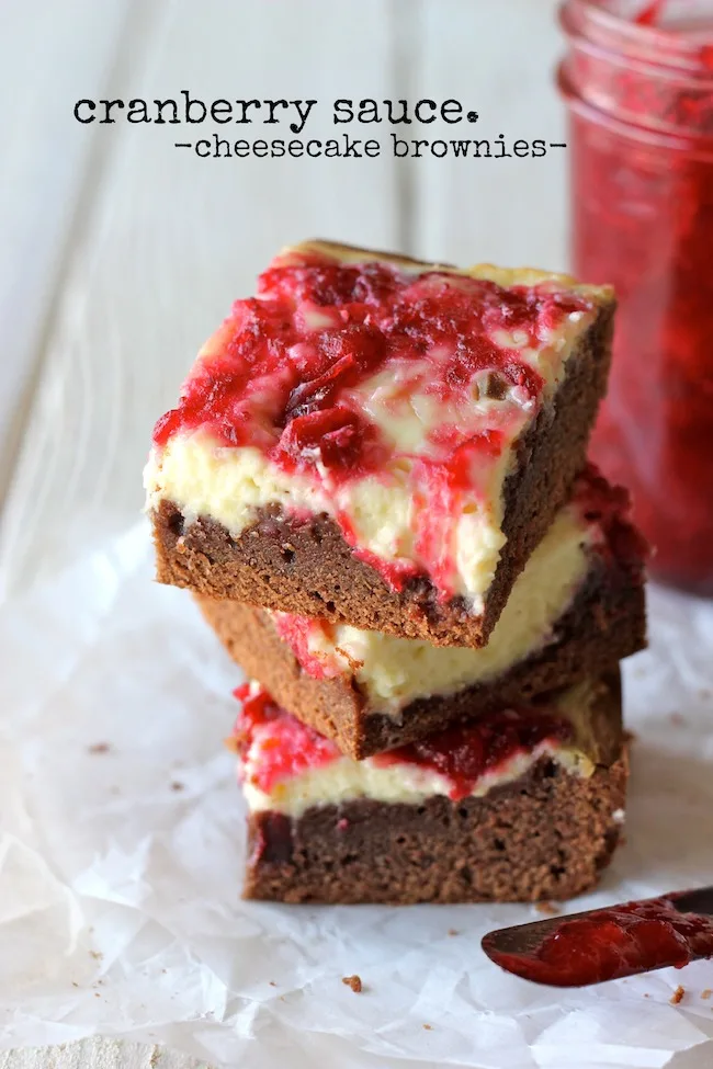 Cranberry Sauce Cheesecake Brownies from Damn Delicious + 50 Thanksgiving Leftovers Recipes