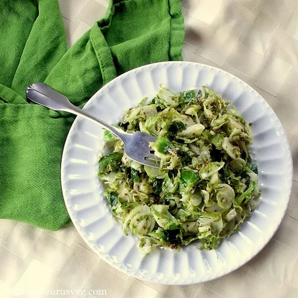 Dijon Sauteed Brussels Sprouts from Connoisseurus Veg