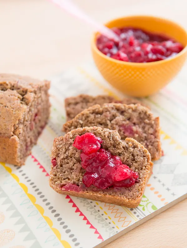 Leftover Cranberry Sauce Bread from Oh My Veggies + 50 Thanksgiving Leftovers Recipes 