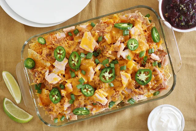 Thanksgiving Leftover Nachos from Girl Versus Dough + 50 Thanksgiving Leftover Recipes