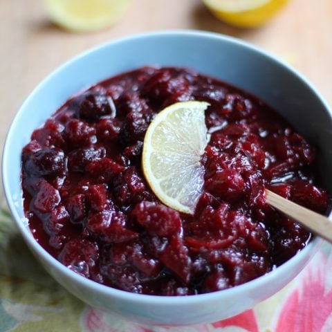 Cranberry Sauce with Ginger and Maple - naturally sweetened and paleo!