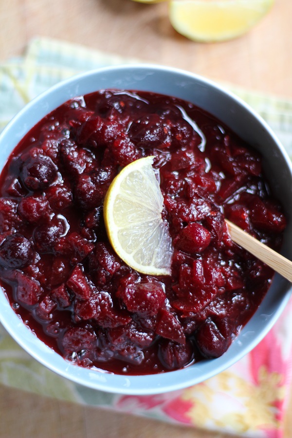 Cranberry Sauce with Ginger and Maple - naturally sweetened and paleo!