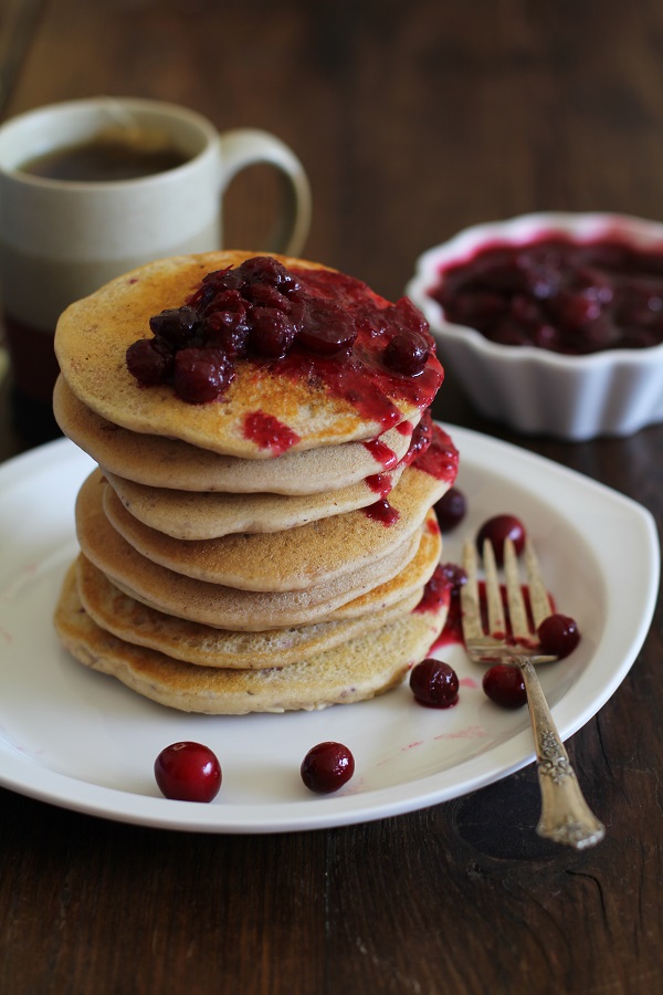 Leftover Cranberry Sauce Pancakes