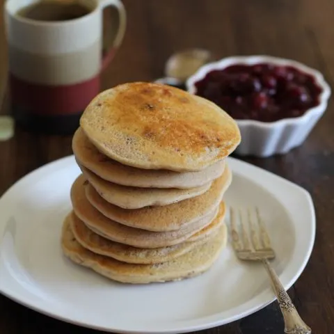 Cranberry Sauce Pancakes (gluten free)
