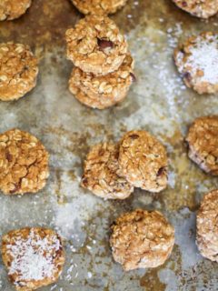 Gluten-Free Sweet Potato Breakfast Cookies made with coconut flour and rolled oats. Naturally sweetened and healthy for breakfast or snack!