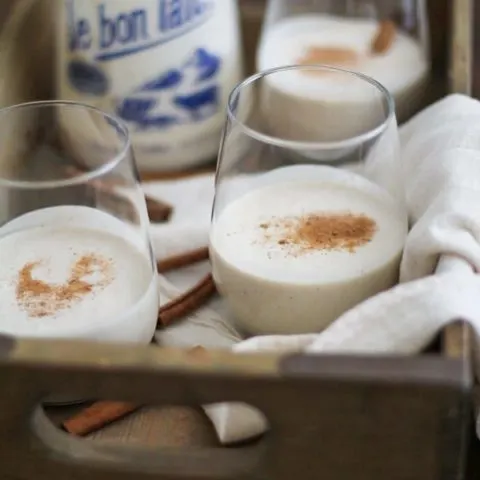 Vegan Eggnog - made with cashews and pure maple syrup, this paleo vegan eggnog is festive and delicious, yet healthier than the classic