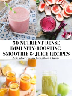 50 Detox Smoothie and Juice Recipes to boost the immune system, make you feel energized, hydrated, and clean!