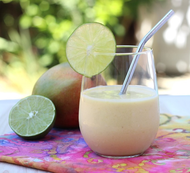 Coconut Lime Mango Smoothie from Making Thyme for Health Coconut Lime Mango Smoothie from Making Thyme for Health