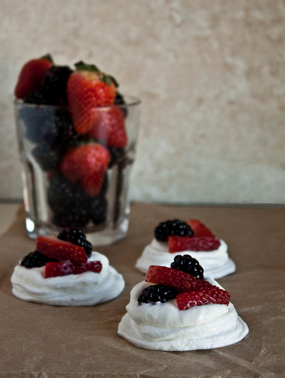 Mixed Berry Mini Pavlovas (guest post from @dessertfortwo) | www.theroastedroot.net