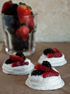 Mixed Berry Mini Pavlovas (guest post from @dessertfortwo) | www.theroastedroot.net