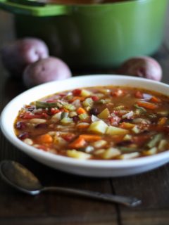 Minestrone Soup with Quinoa | TheRoastedRoot.net #healthy #vegetarian #vegan #glutenfree