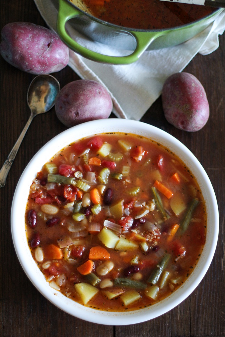 Minestrone Soup with Quinoa | TheRoastedRoot.net #healthy #vegetarian #vegan #glutenfree