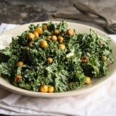 Kale Cesar Salad with Garlicy Chicpea Croutons (+ vegan cesar salad dressing!!)