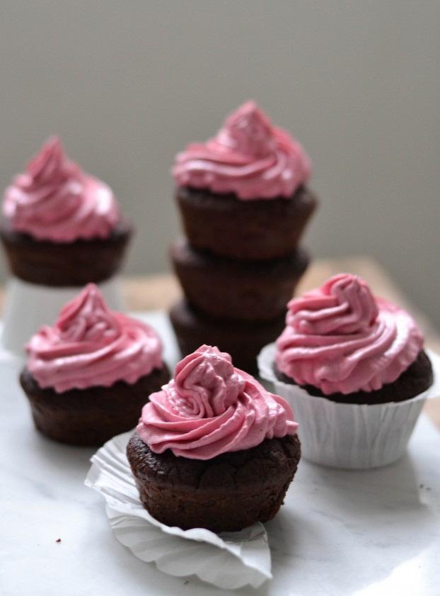 Beetroot Cupcakes with Pink Cheesecake Frosting from A Tasty Love Story