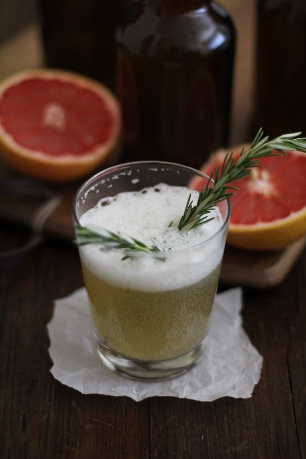 Grapefruit Rosemary Kombucha | www.theroastedroot.net
