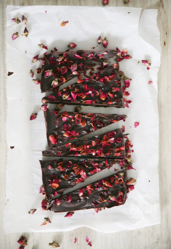 Pure Passion Rose Petal Dark Chocolate Bar from Pure Ella