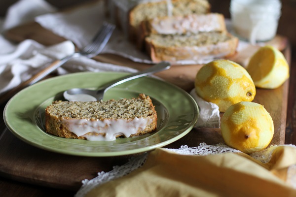 Gluten Free Lemon Poppy Seed Bread with Honey-Lemon Glaze