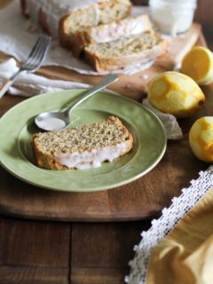 Gluten Free Lemon Poppy Seed Bread with Honey-Lemon Glaze