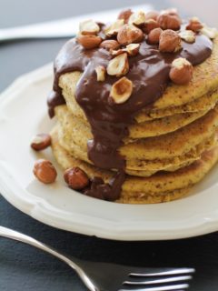 Hazelnut Pancakes with Chocolate Coconut Cream (gluten free)