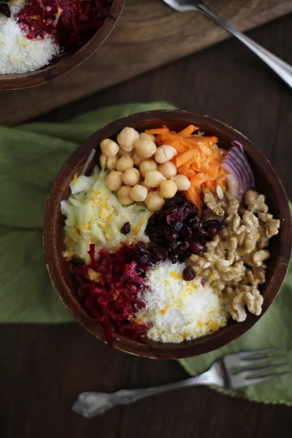 Raw Root Bowls with Zesty Orange Dressing