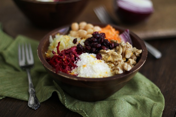 Raw Root Bowls with Zesty Orange Dressing