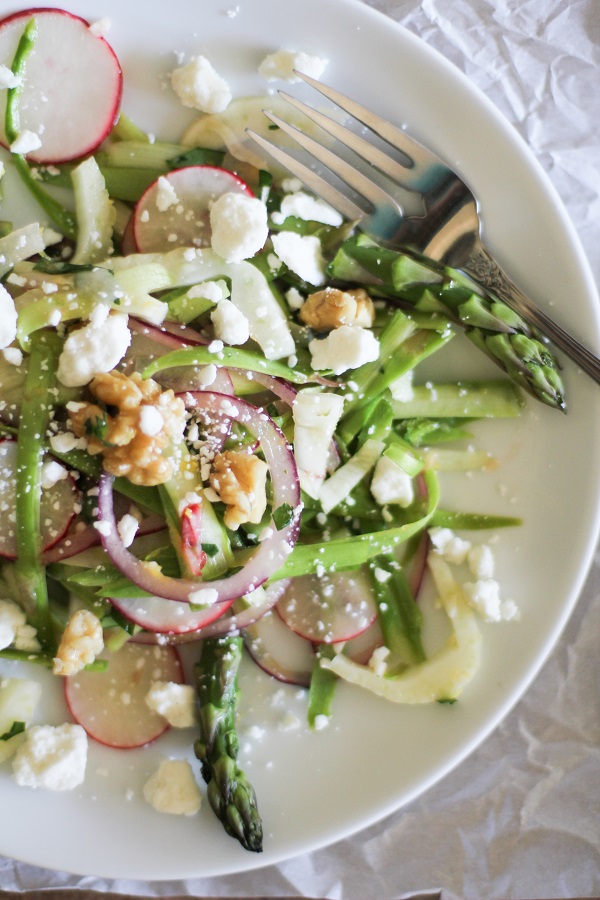 Spring Salad with Shaved Asparagus and Lemon-Parsley Dressing