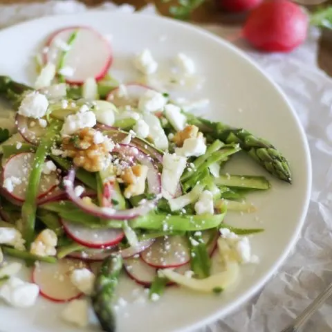 Spring Salad with Shaved Asparagus and Lemon-Parsley Dressing