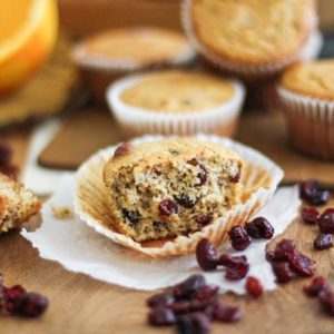 Gluten Free Cranberry Orange Muffins - naturally sweetened and healthy! | TheRoastedRoot.net #healthy #muffins #recipe #glutenfree